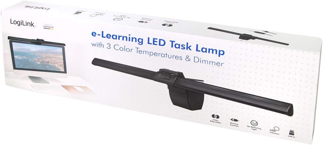 LogiLink UA0372 - USB-LED-Arbeitslampe e-Reading 3 Farbtemperaturen & Dimmer Schwarz