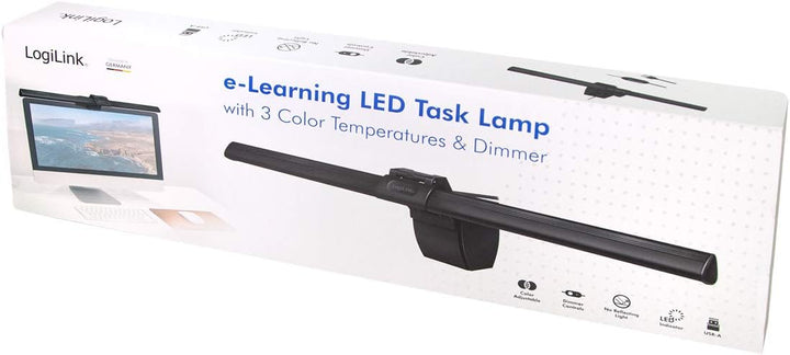 LogiLink UA0372 - USB-LED-Arbeitslampe e-Reading 3 Farbtemperaturen & Dimmer Schwarz