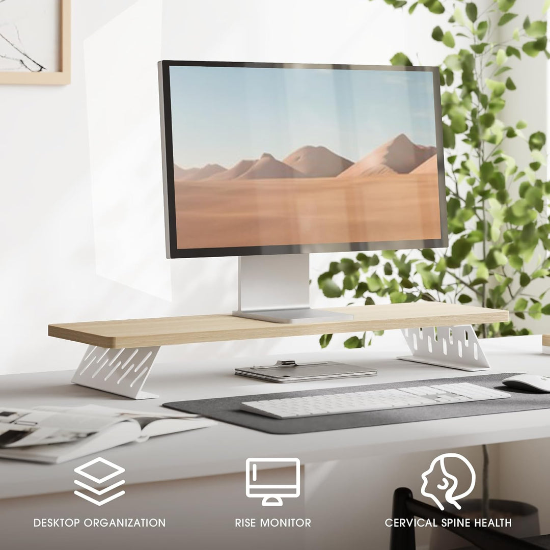 Fenge Dual Monitorständer mit Modernen Metallfüssen Multifunktionaler Bildschirmständer für Computer