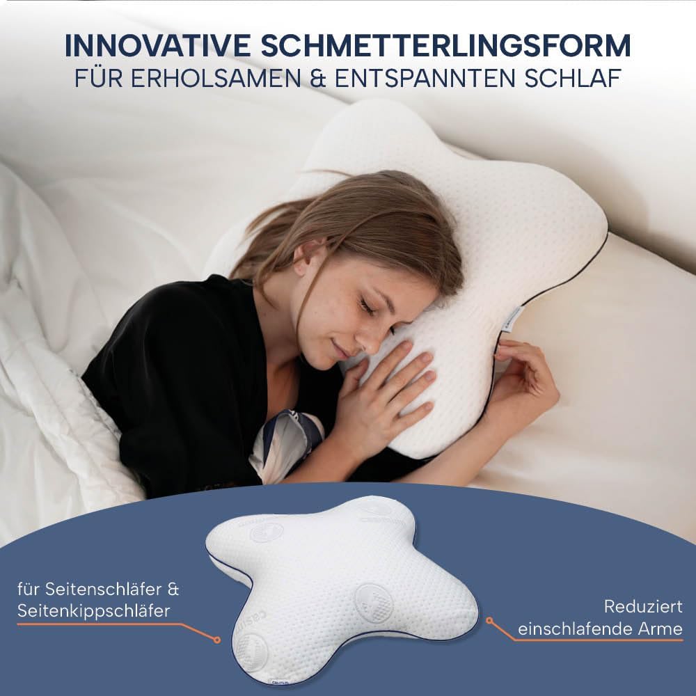 Ergonomisches Schmetterlingskissen für Seitenschläfer aus Memoryschaum. Orthopädisches Memory Foam S