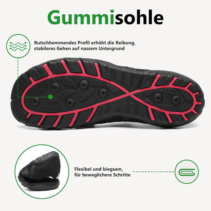 SAGUARO Herren Badeschuhe Damen rutschfeste Sohle Schnell Trocknend Schwimmschuhe 36 EU Dunkelschwar