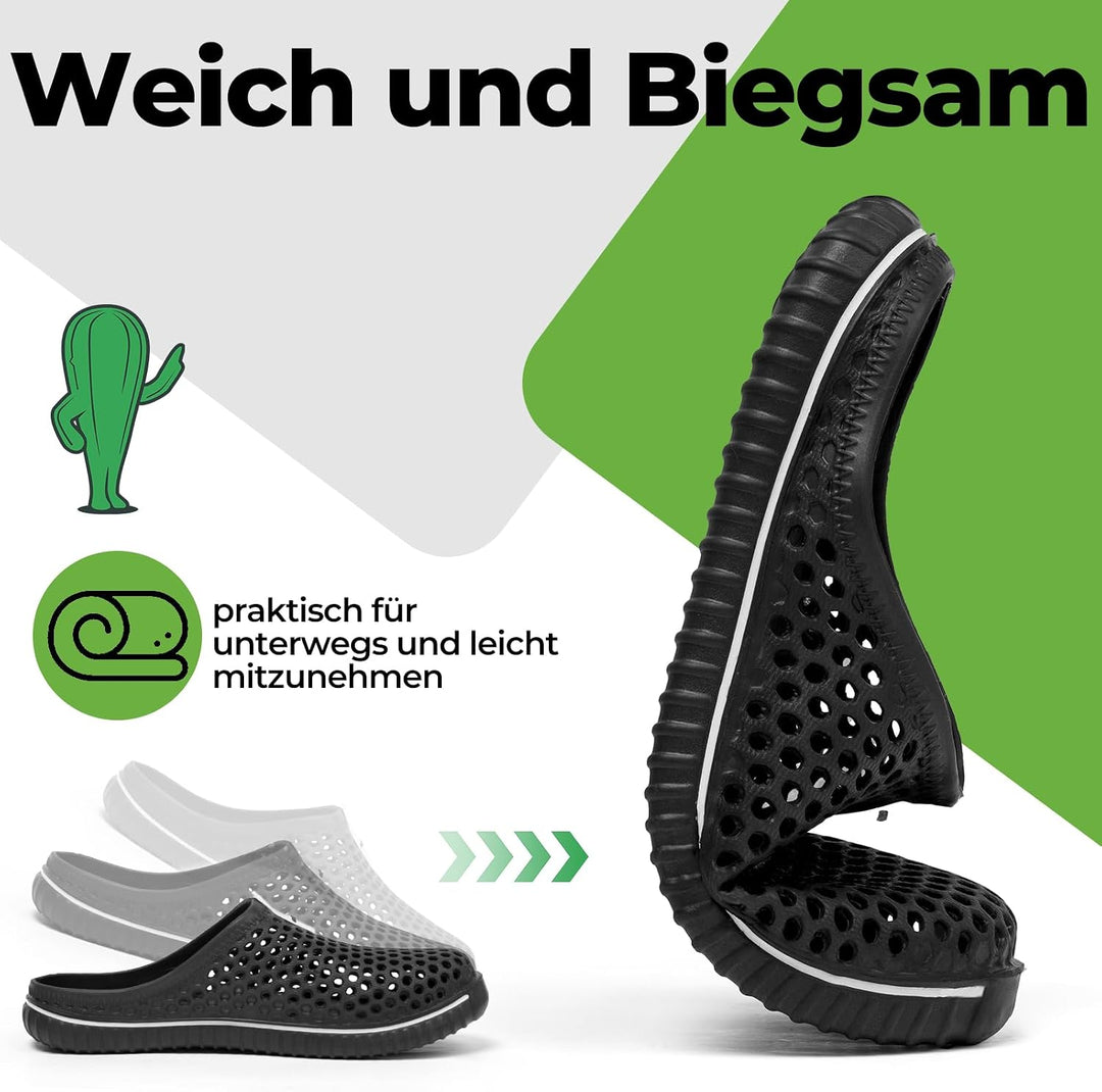 SAGUARO Clogs Pantoletten Herren Damen Sommer Atmungsaktiv Hausschuhe Gartenschuh Beach Slipper Gr.3
