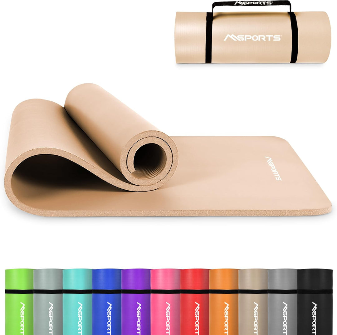 Gymnastikmatte | Yogamatte Premium rutschfest inkl. Tragegurt + Übungsposter + Workout App I Hautfre