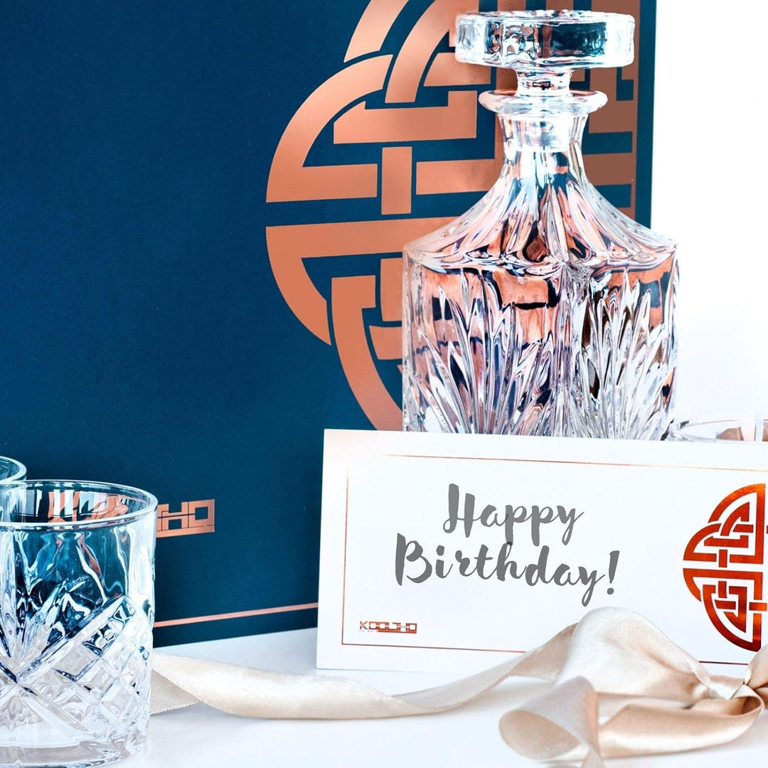Whisky Karaffe Whiskey Gläser Set, Geschenke für Männer Mann Papa, 4 Whiskygläser Dekanter Geschenks