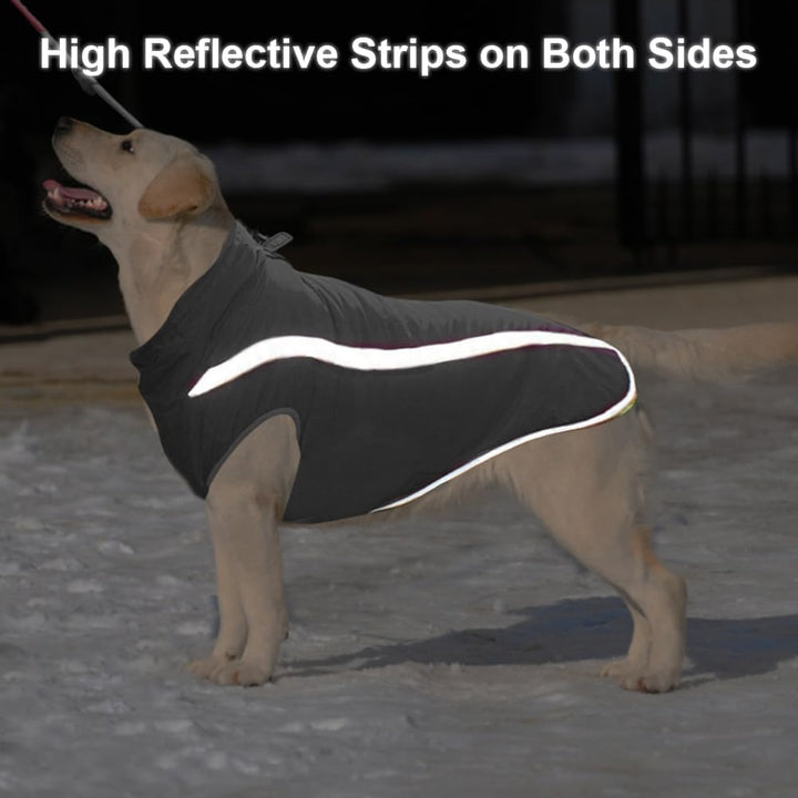 FEimaX Hundemantel Hundejacke wasserdichte Reflektierende Wintermantel mit Fleece Gefüttert Hund Wel