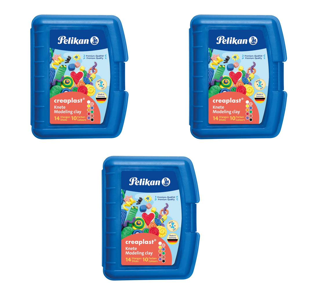 Pelikan 2056080 198/9R Modelliermassen Kinderknete Creaplast, 300g, rot (3er Pack blau)
