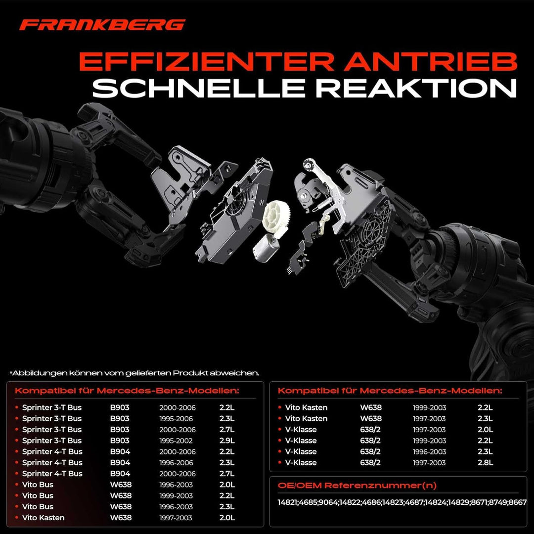 Frankberg Heckklappenschloss Kompatibel mit Sprinter 3-T 903 Alle Motoren Bus Kasten 1995-2006 Vito