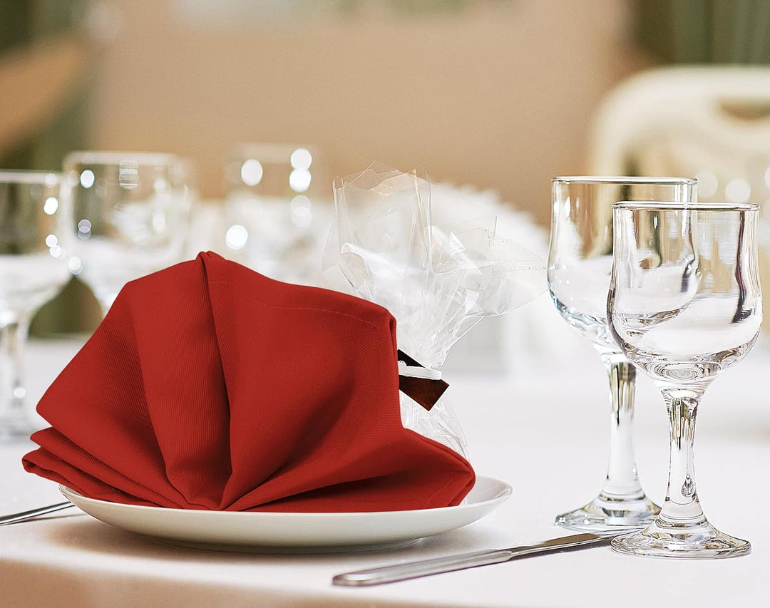 Utopia Kitchen Stoffservietten [12er Pack, Rot] 46x46 cm Waschbare Tischservietten für Hotel, Mittag