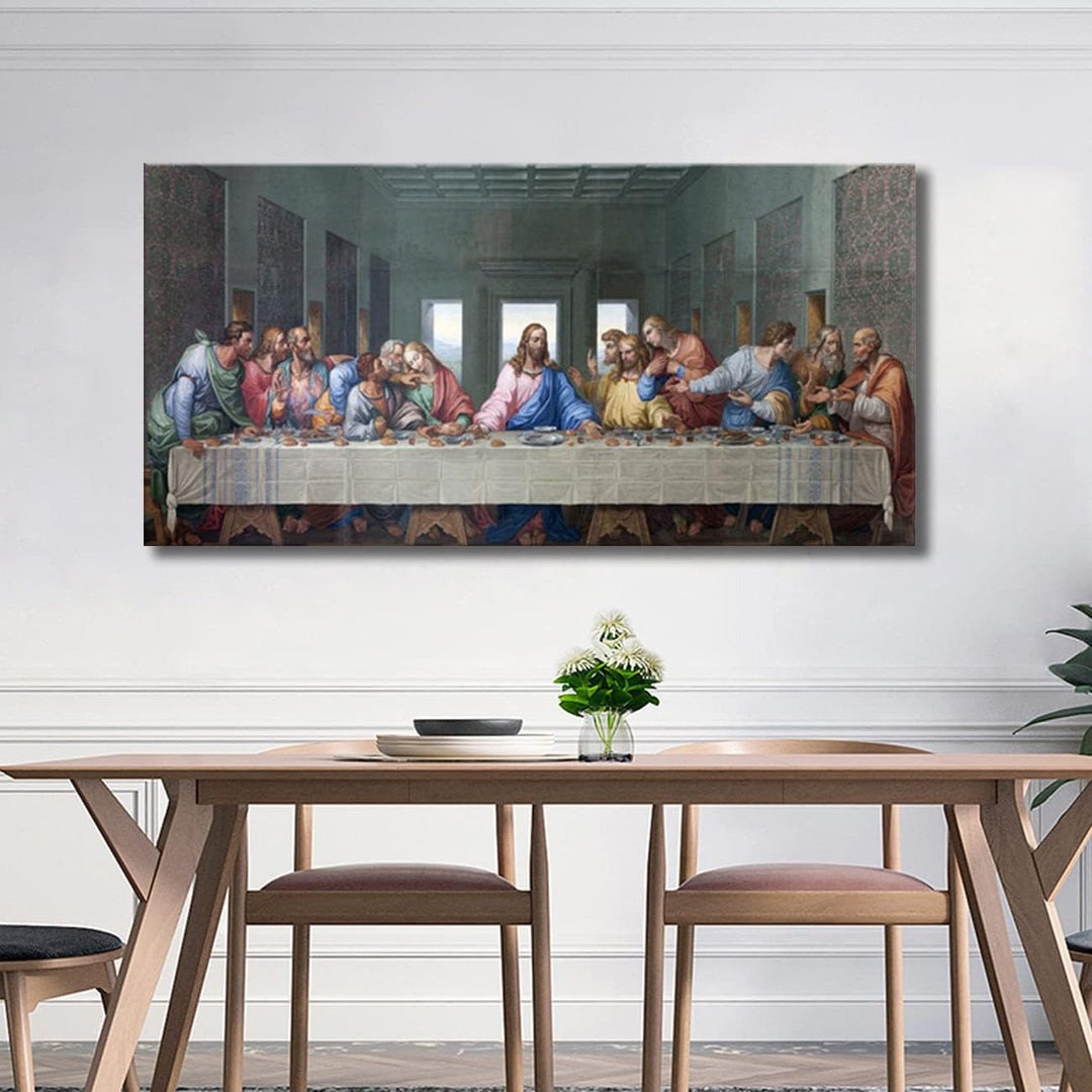 ZHONGYUTONG Das letzte Abendmahl Leinwand Bild mit Rahmen Leonardo da Vinci Berühmte Gemälde Reprodu