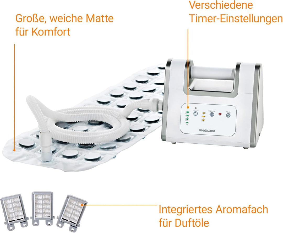 medisana BBS Luftsprudelbad, Whirlpoolmatte mit Aromaspender, 3 Intensitätsstufen, Timer-Funktion, f