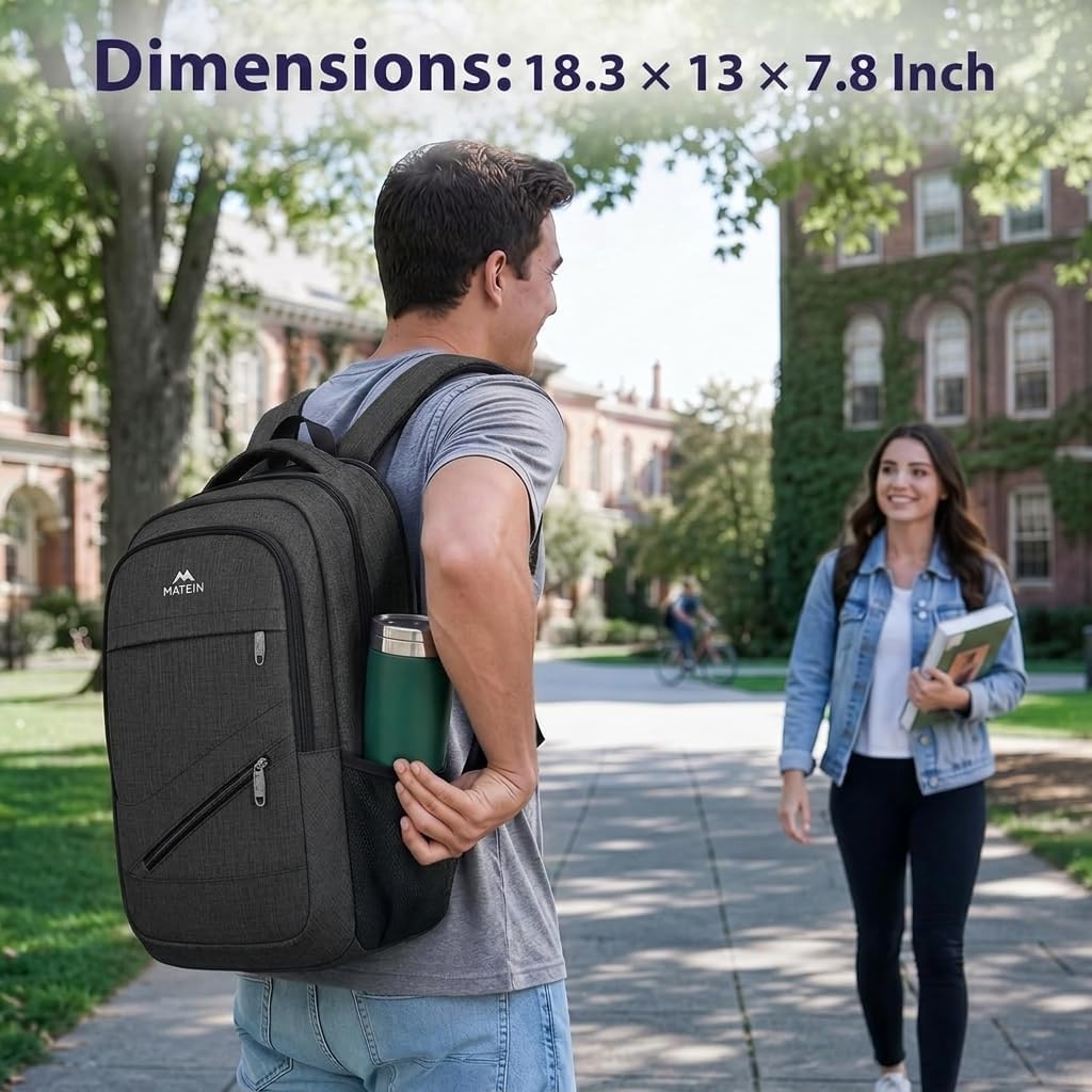 MATEIN Rucksack Herren, Laptop Rucksack 17 Zoll mit USB Ladeanschluss und TSA-Zertifizierung,Gross W