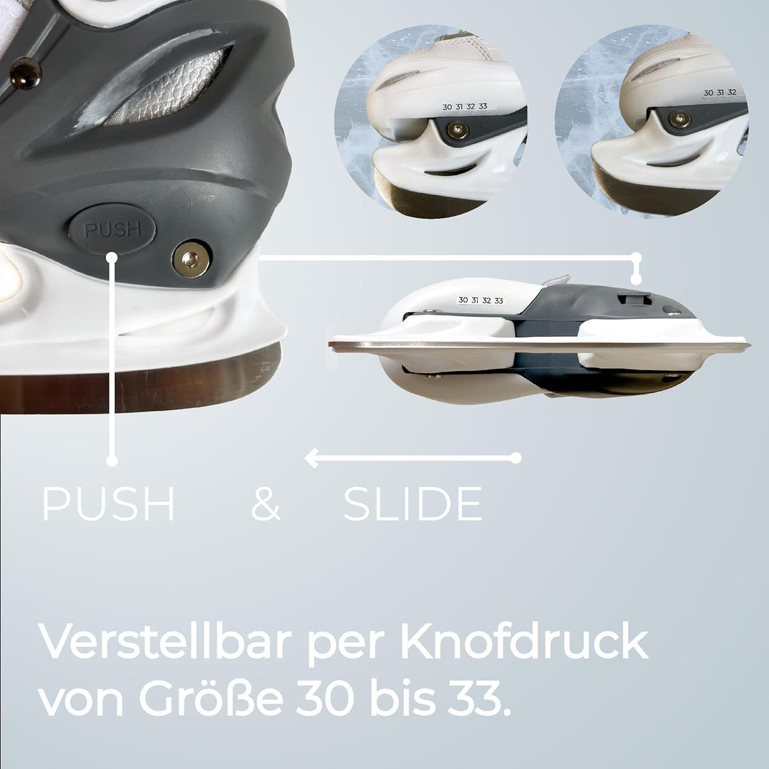 EXPLORER Cantop Schlittschuhe Kinder verstellbar Grössen 30-41 für Jungen, Mädchen und Damen und Her