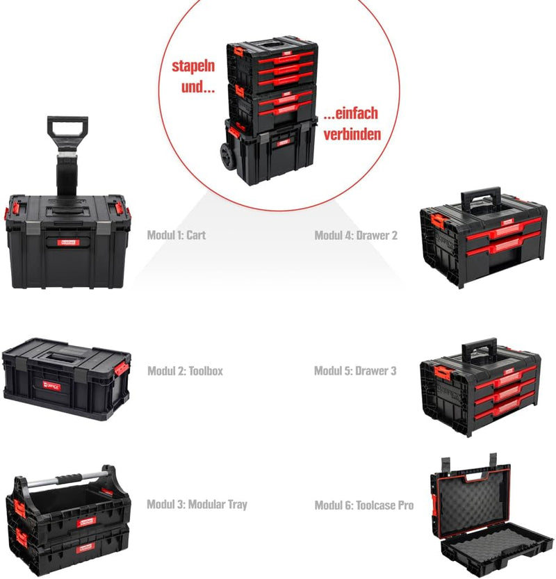 XL Modular Wählbar Werkzeugtrolley, Werkstattkoffer Set, Werkstattwagen Set ausQ-Brick Serie mit vie