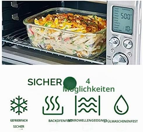 Lock & Lock Boroseal Lebensmittelbehälter aus Glas, 2er-Set, rund, mit Deckel für Backofen, Mikrowel