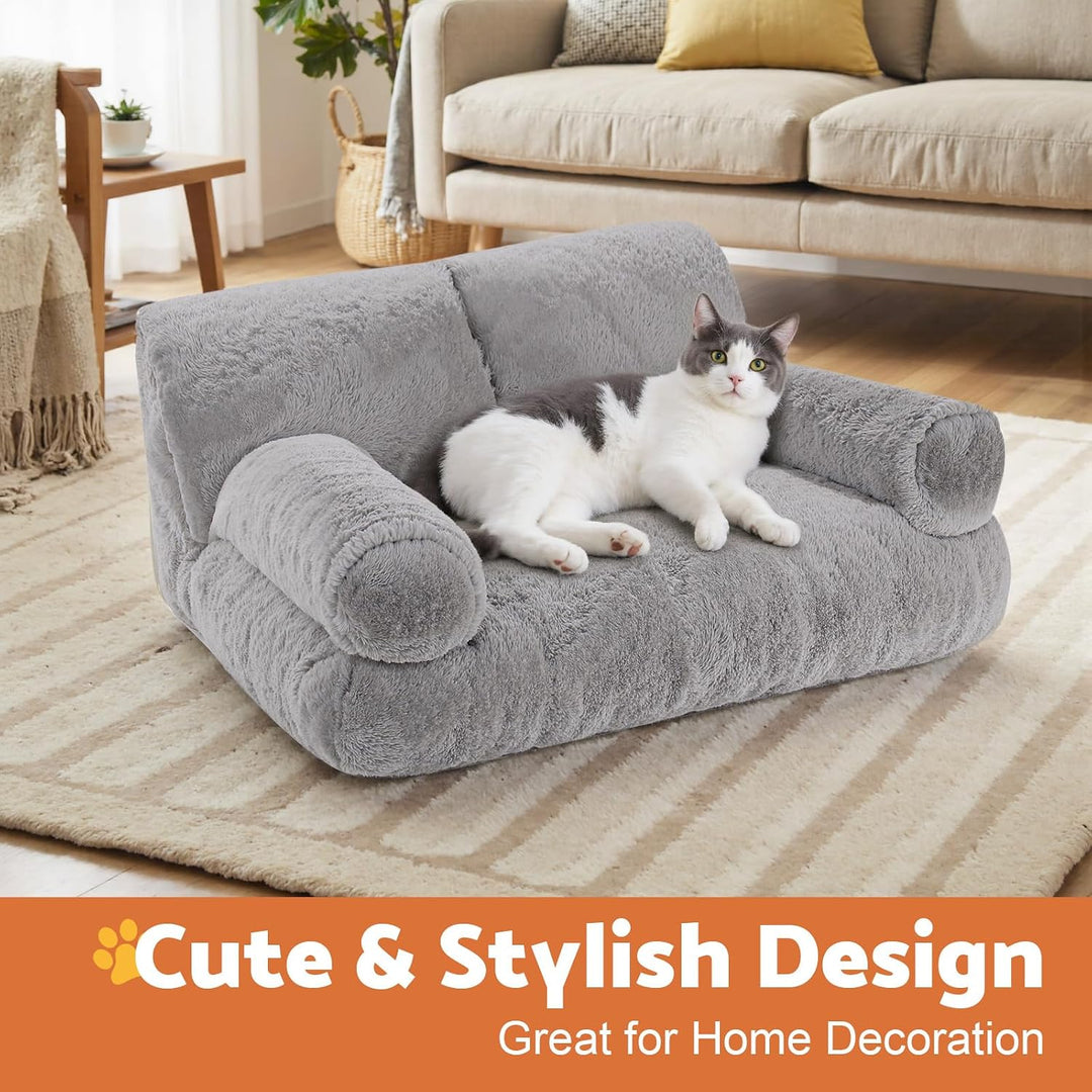 Gimars Grosse Katzen-Couch für Katzen und Kleine Hunde – 10% mehr Füllung, Orthopädisches, Flauschig