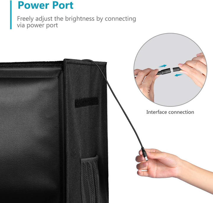 NEEWER Fotostudio Licht Box 20Zoll/50cm Aufnahmelicht Zelt Einstellbar Helligkeit Faltbare tragbare