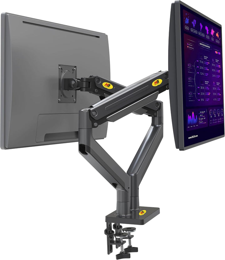 Tischhalterung mit Gasfeder für Zwei 22-32 Zoll LCD-Bildschirme mit VESA max. 100 x 100 mm, bis 15 k