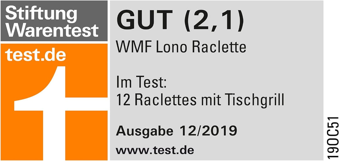 WMF Lono Raclette Grill mit Pfännchen und Schiebern, Raclette 8 Personen, 15 W, edelstahl
