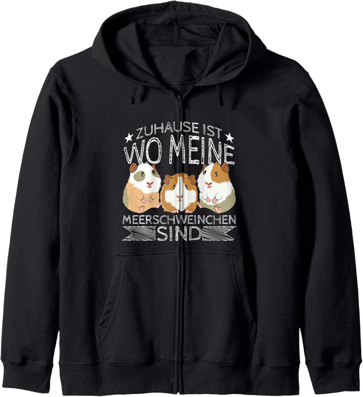 Zuhause ist wo meine Meerschweinchen sind Guinea Pig Kapuzenjacke