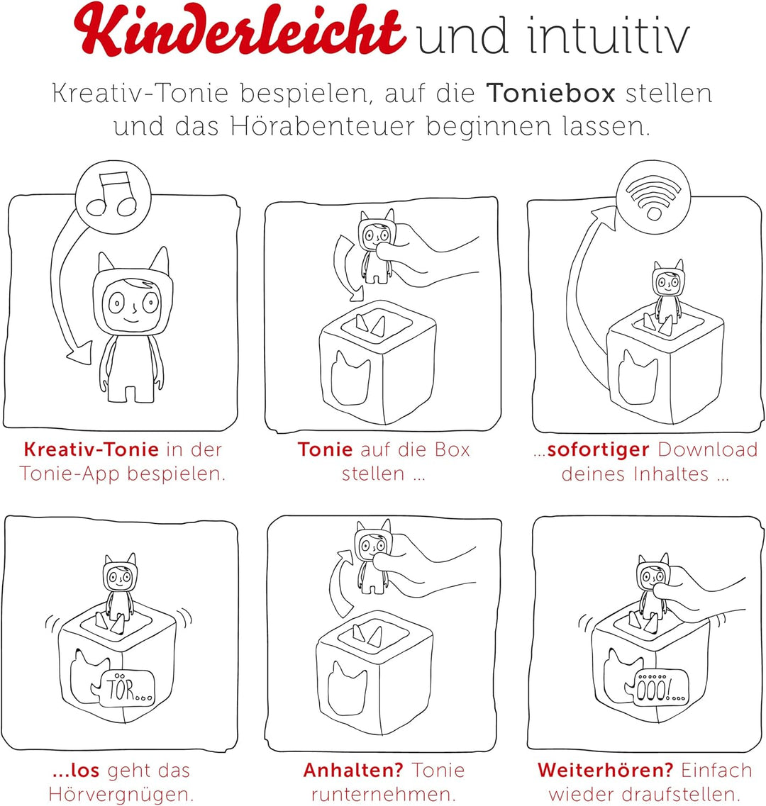 tonies Hörfigur für Toniebox, Kreativ Sleepy zum Selbstbespielen, bis zu 90 Minuten Speicher für eig