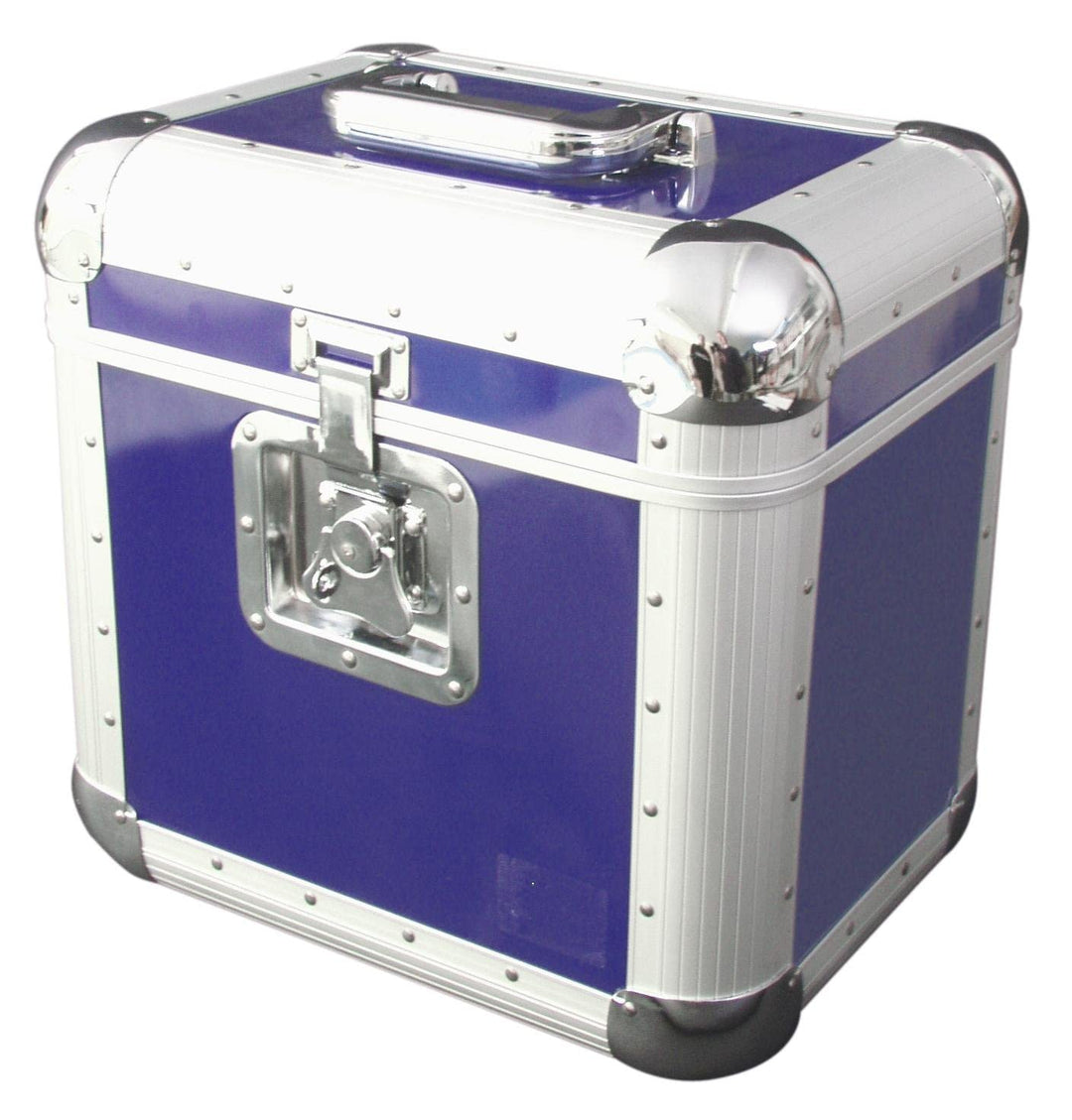 ROADINGER Platten-Case ALU 75/25, abgerundet, blau | Platten-Case im Aluminiumgehäuse, blau