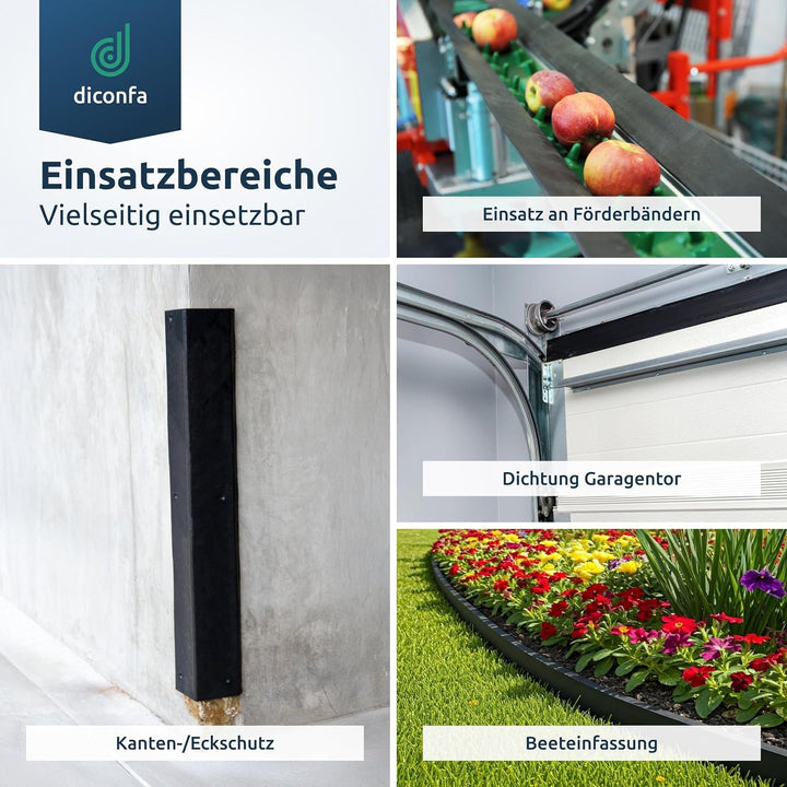 diconfa Gummistreifen SBR 150mm 15cm 0,15m BREIT, 10000mm LANG, 0,5mm STARK | WÄHLEN: DICKE 0,5 bis