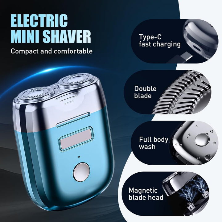 2025 Neu Rasierer Herren Elektrisch, Mini Portable Electric Shaver, IPX7 Wasserdicht Mini Trockenras