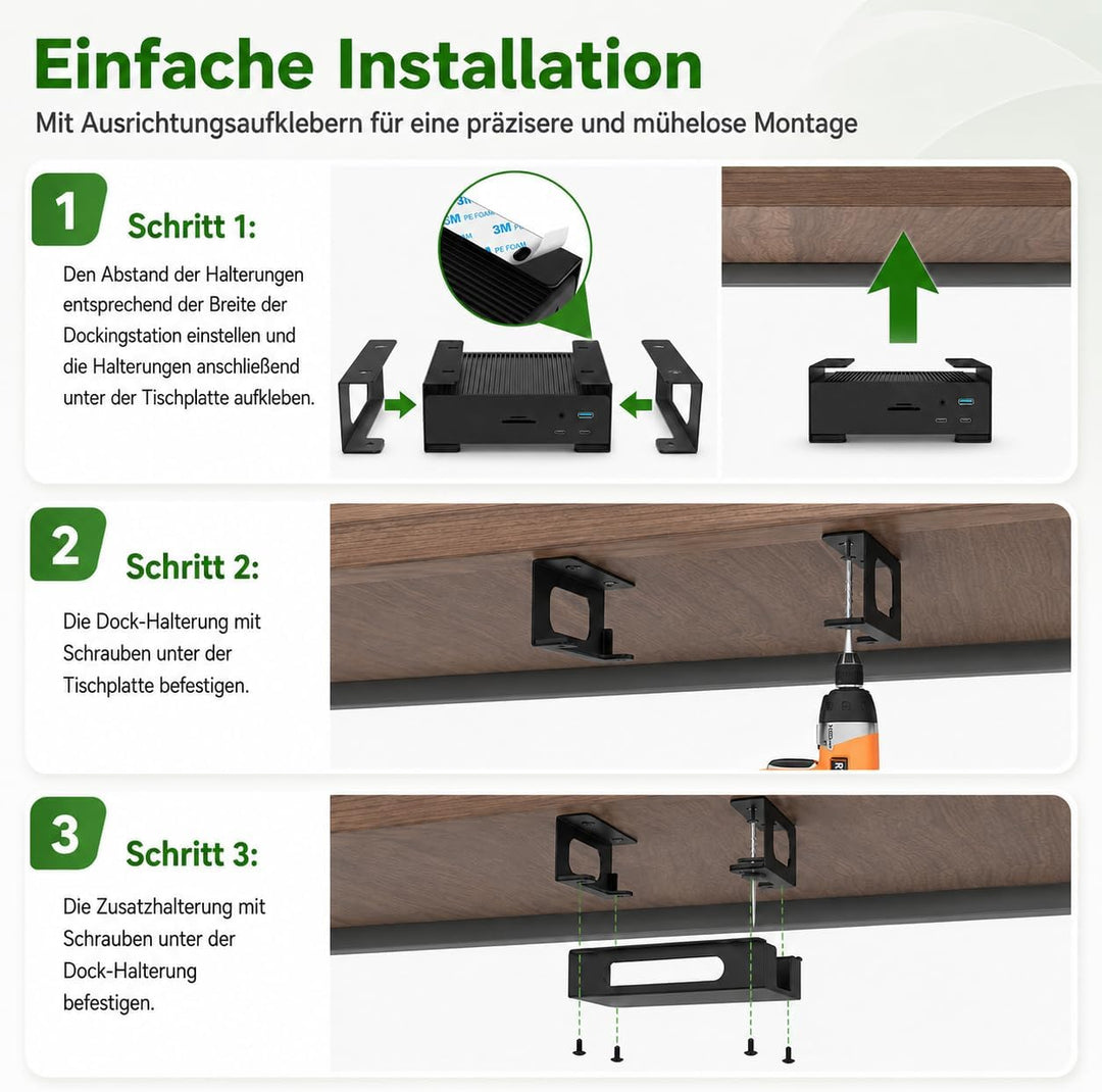 Metall Untertisch Halterung Kompatibel mit CalDigit TS4 / TS3 Plus / TS5 Dock + Netzteil Ladekabel V