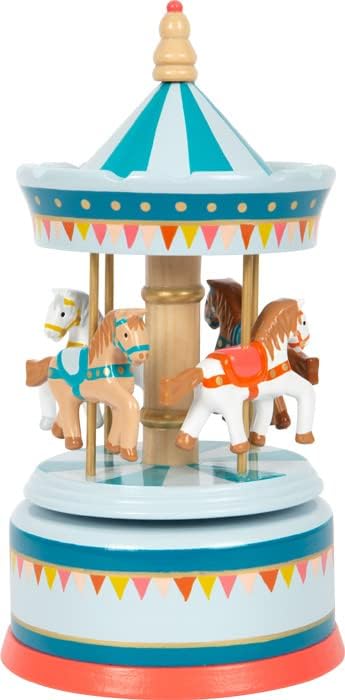 Small Foot Spieluhr Pferdekarussell Zirkus aus Holz, Dekoration für das Kinderzimmer, mit schöner Ei
