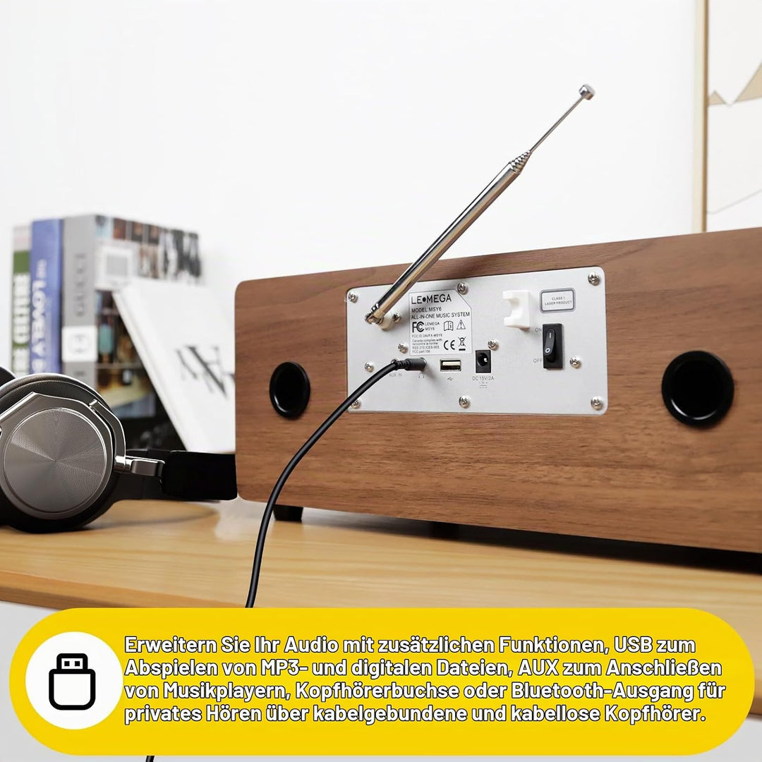 Stereo Digitalradio CD-Player | HiFi-System | DAB+, USB MP3, Bluetooth5.3, UKW | Leistungsstarkes St