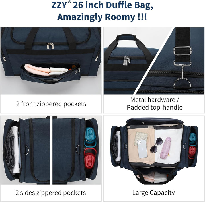 55L Sporttasche Reisetasche Fitness Tasche mit Schultergurt Wochenendtasche für Damen und Herren (Bl