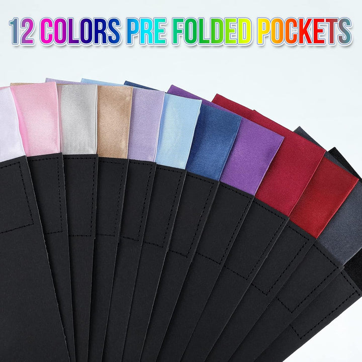 Xuhal 12 Stück Herren flache vorgefaltete Einstecktuch Maskuline Polyester Anzug Rechteckig Einsteck