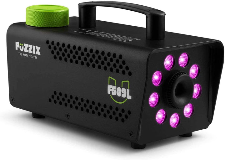 Fuzzix F509L Nebelmaschine Mini mit LED Lichteffekt, Stroboskop, 500 Watt mit Fernbedienung, Rauchma