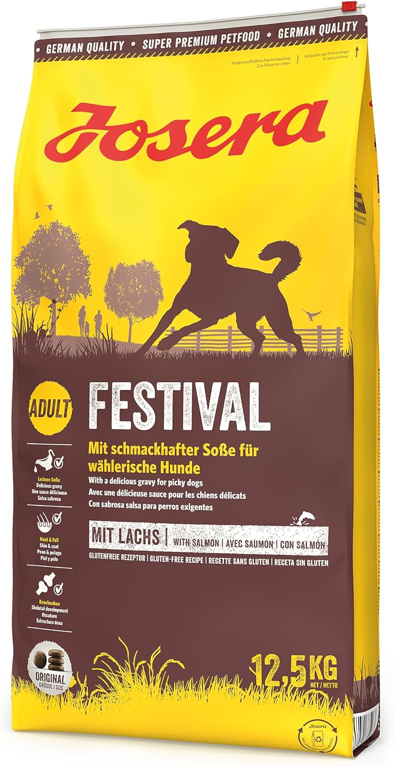 JOSERA Festival (1 x 12,5 kg) | Hundefutter mit leckerem Sossenmantel | Super Premium Trockenfutter
