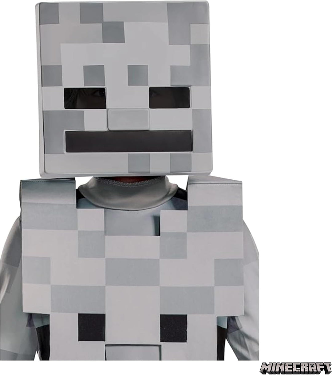 Minecraft Skelett-Kostüm für Kinder, Videospiel-inspiriertes Charakter-Outfit, klassisches Kind, Grö