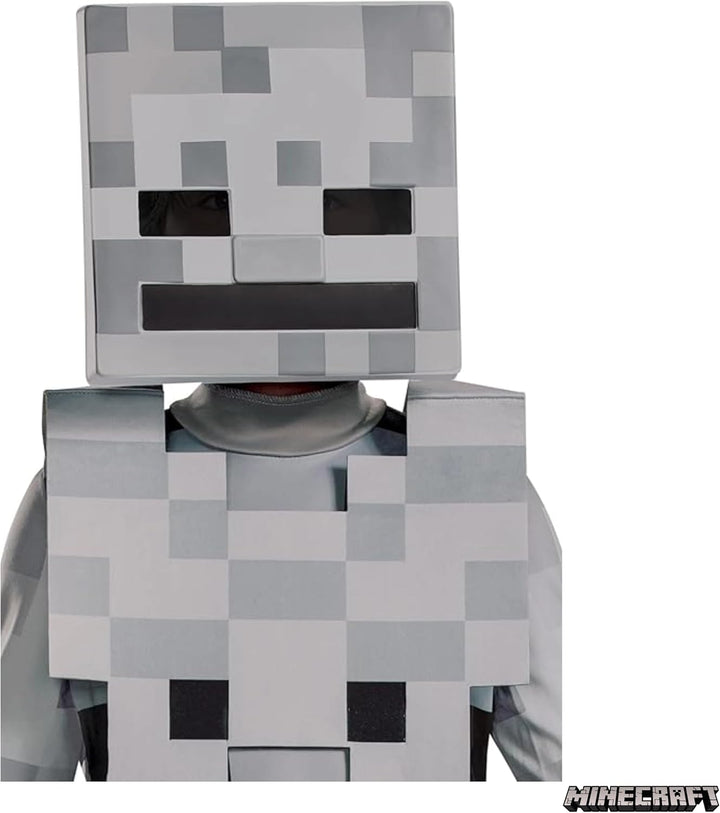 Minecraft Skelett-Kostüm für Kinder, Videospiel-inspiriertes Charakter-Outfit, klassisches Kind, Grö