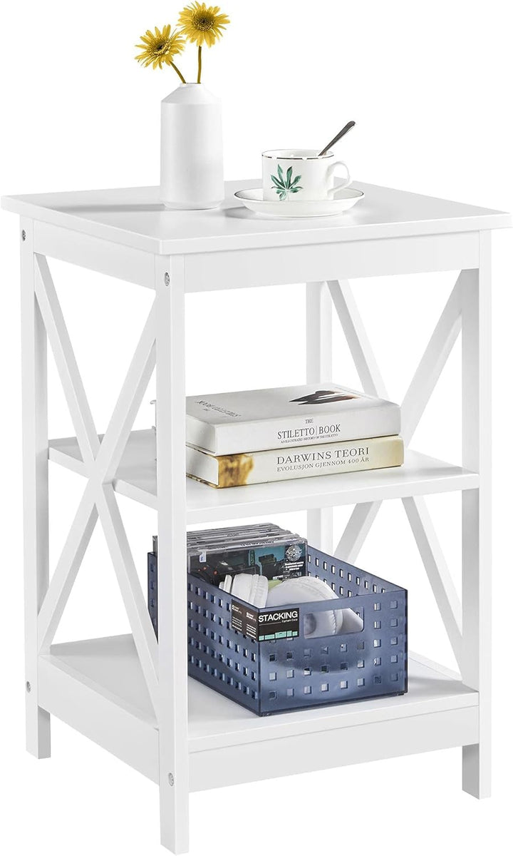 Yaheetech Beistelltisch 3 Ebenen, Nachttisch, Nachtschrank, Sofatisch Couchtisch für Schlafzimmer, W