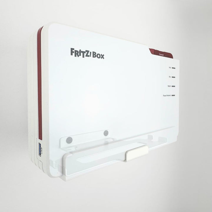 Wandhalterung für AVM Fritzbox 5690 Pro aus Metall, stabil und platzsparend, Wandmontage, Halterung