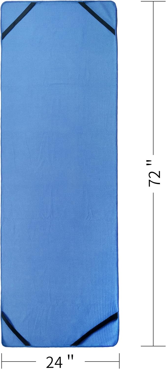 Polyte - Yoga Handtuch aus Mikrofaser mit Rutschfester Silikon Unterfläche und Elastischen Bändern,