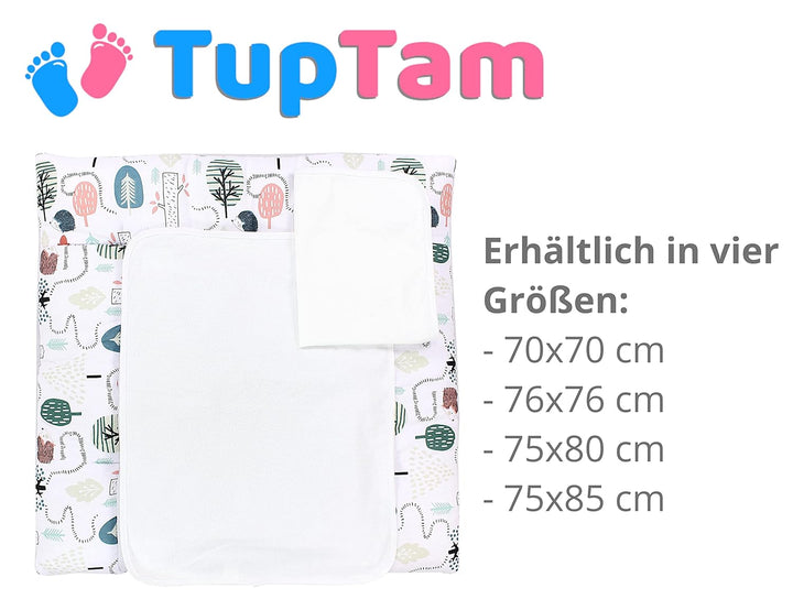 TupTam Wickelauflage mit 2 wasserfesten Frotteebezügen – weich gepolstert & hautfreundlich MAR02579,