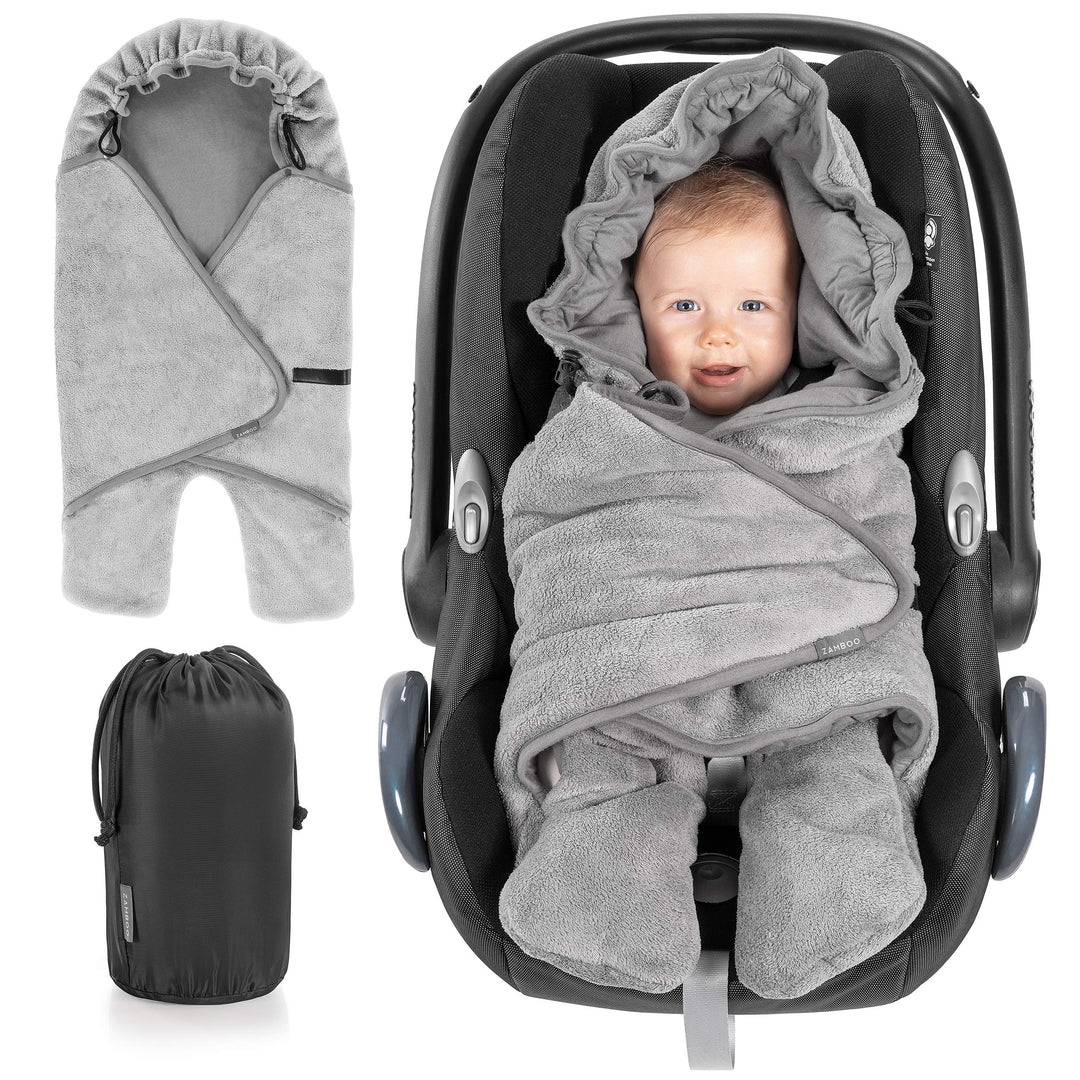 Zamboo Baby Einschlagdecke mit Füssen - Sommer - leichte Decke für Babyschalen/Autositze (passend fü