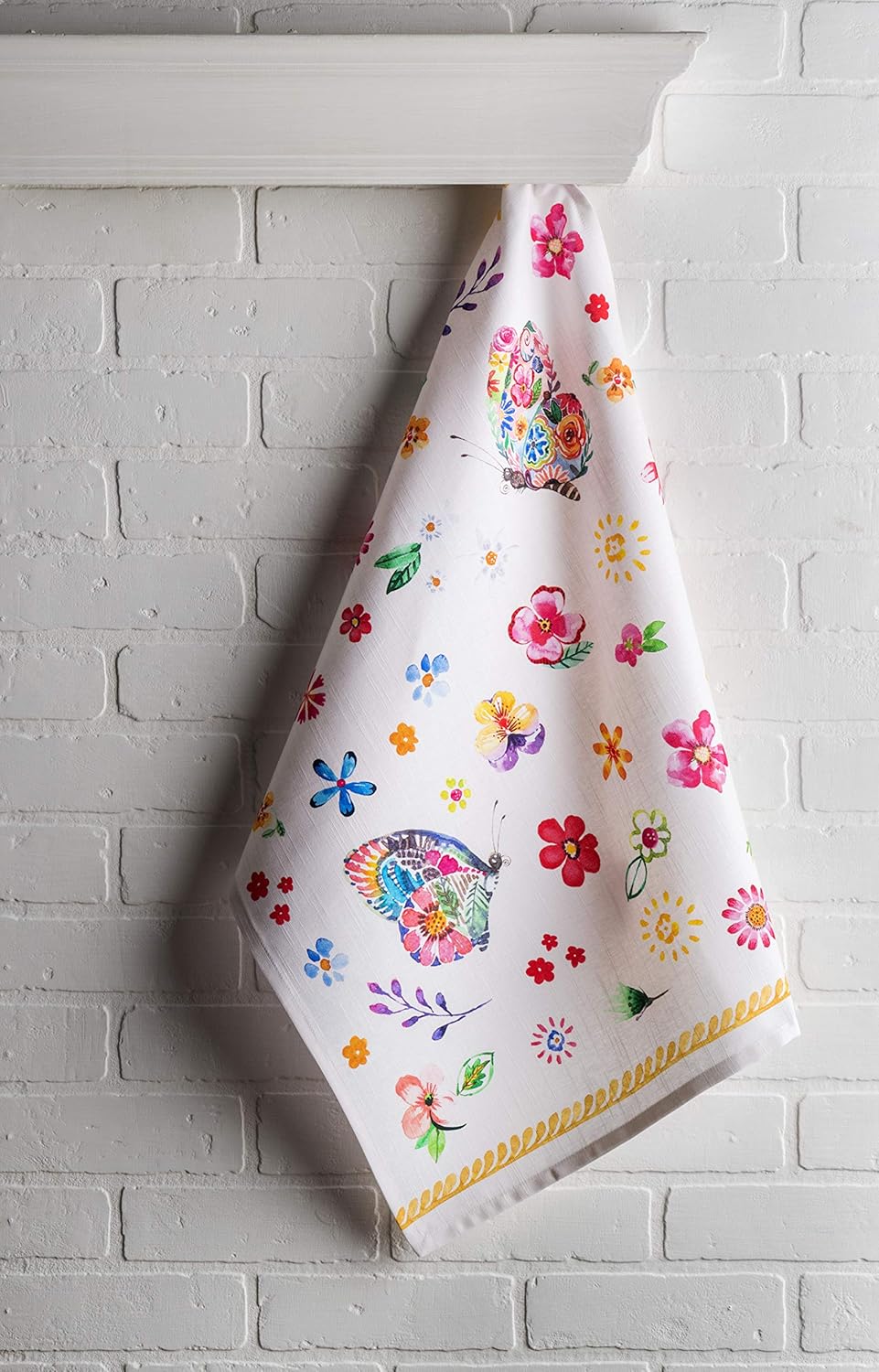 Maison d'Hermine Happy Florals- 2 Sweety 100% Baumwolle Set von 3 Multi-Purpose Küchenhandtuch weich