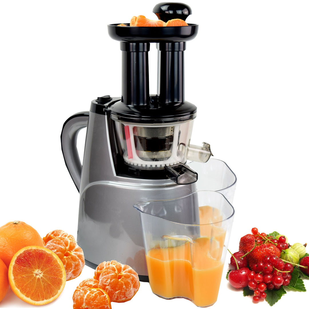 Syntrox Germany SJ-150W-AC Langsam Entsafter mit 2 Einschüben, Frucht Eismaschine und Salatfunktion