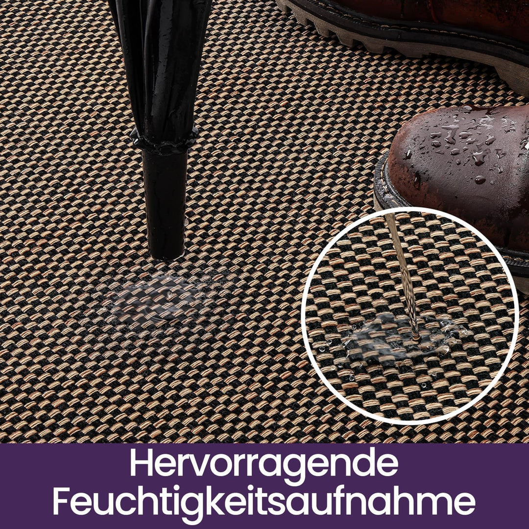DEXI Fussmatte Innen 60 x 90 cm, rutschfest Schmutzfangmatte mit Gummirücken, absorbierend Fussmatte