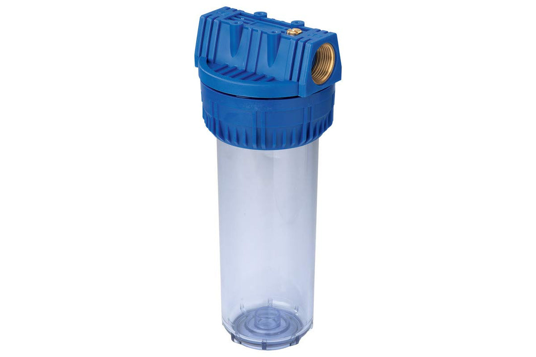 metabo Filter 1" lang ohne Filtereinsatz - 6400 l/h Durchfluss, 0–60°C beständig, Ø 120 mm - Für Gar