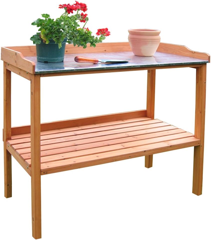 Habau 698 Pflanztisch mit verzinkter Arbeitsplatte, 98 x 48 x 95