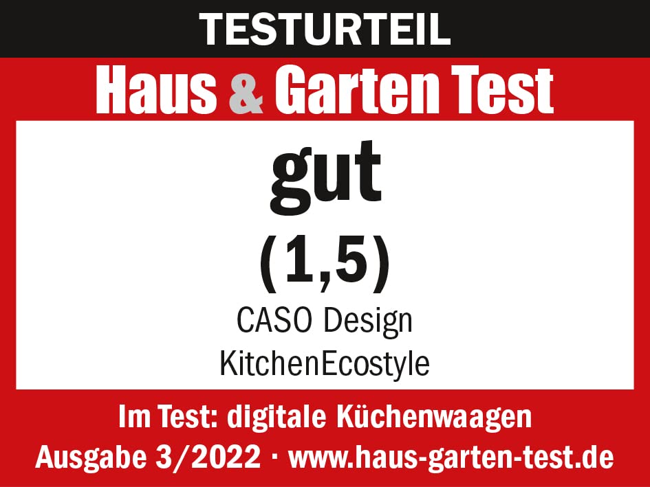 Caso Kitchen Ecostyle - Design Küchenwaage, digitale Küchenwaage mit kinetischer Energie, keine Batt