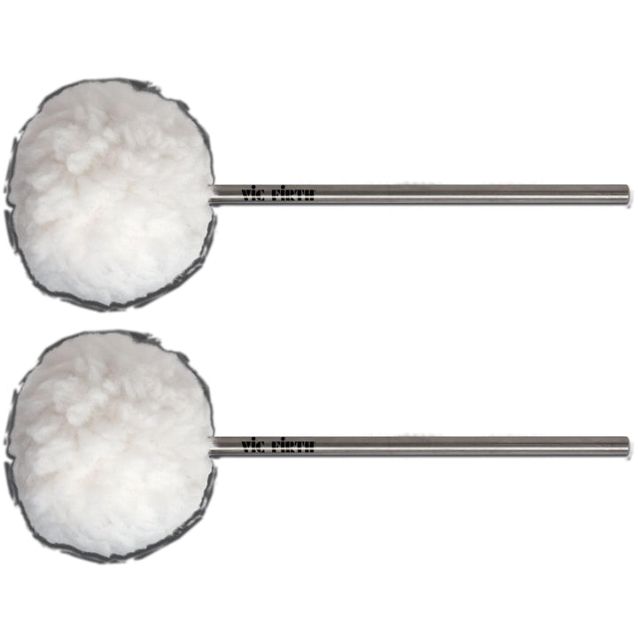 Vic Firth VicKick Bass Drum Beater - Medium Felt Core Covered with Fleece, Oval Head, Fleece