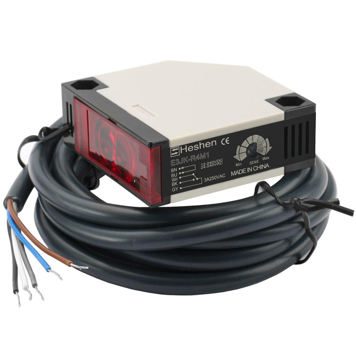 Heschen Fotoelektrischer Schalter E3JK-R4M1 24-240VAC/12-240VDC Erfassungsabstand 4m mit Reflektorpa