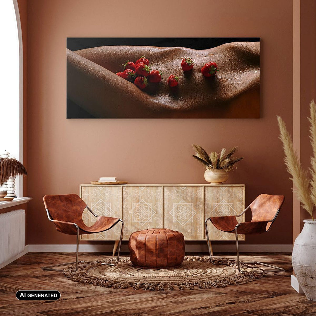 Panorama Bilder auf Leinwand 100x40cm Leinwandbild Frau Wasser Tröpfchen Tau Gross Wanddeko Bild Sch